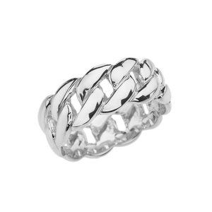 925 Pure Sterling Silver 8 MM Cuban Link Ring